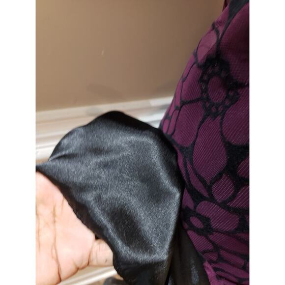 Signature by Robbie Bee Sheath Dress Women's 18W Black & Purple Floral Beaded - Picture 8 of 13